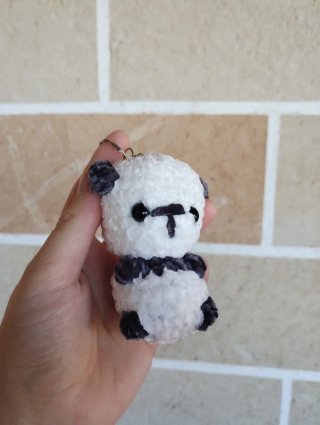 Portachiavi Panda Amigurumi