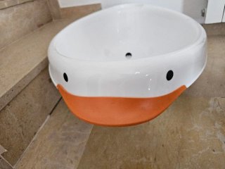 Bañera Bebé Pato Blanca y Naranja