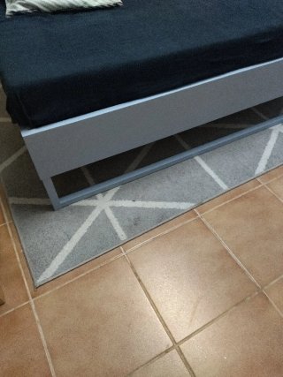 Sofá Cama 3 Plazas Madera y Metal Gris