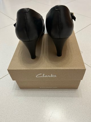 Zapatos Clarks Talla 5.5 Negro Tacón Mary Jane