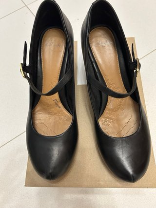 Zapatos Clarks Talla 5.5 Negro Tacón Mary Jane