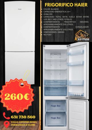 Frigorífico Haier Blanco 352L