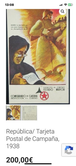 Lote 3 Tarjetas Postales Guerra Civil Española
