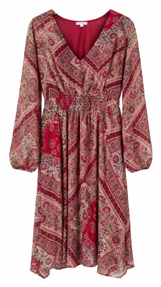 Vestido estampado floral granate