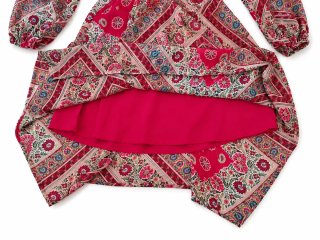 Vestido estampado floral granate
