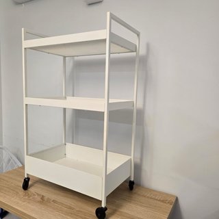 Carrito Estantería Metálico Blanco