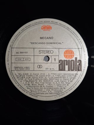 Mecano – Descanso Dominical