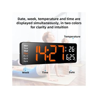 Fuloon reloj digital pared 13" USB LED