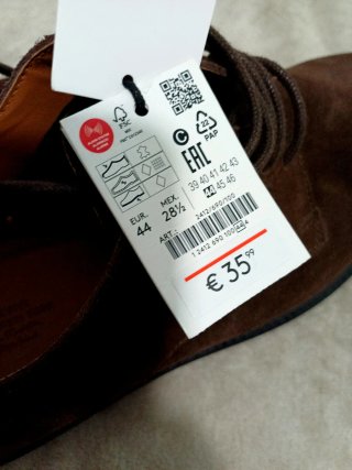 Zapatos Lefties Ante Marrón Talla 44
