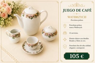 Juego de Café Watbrzych Porcelana Polaca
