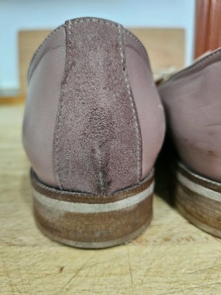 Zapatos planos italianos,color rosa palo de piel.