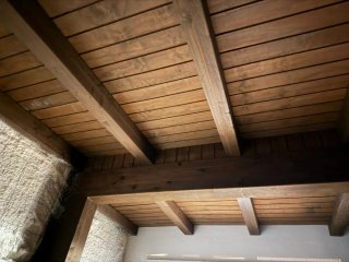 Struttura pergola in doghe di legno di pino