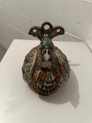 Figura pavo real terracota/barro