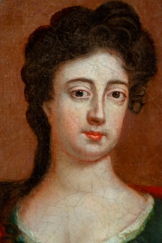 Retrato dama escuela inglesa c.1690 óleo