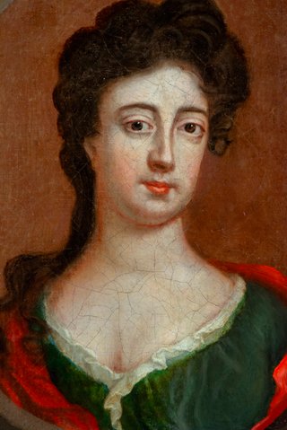 Retrato dama escuela inglesa c.1690 óleo