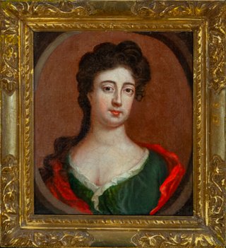 Retrato dama escuela inglesa c.1690 óleo