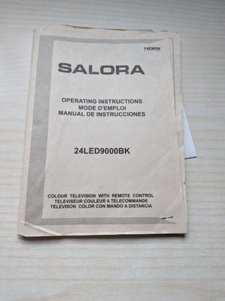 Televisión Salora 26" mando instrucciones hdmi vga