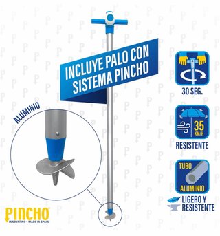 Ombrellone da Spiaggia Grande 200cm, Antivento