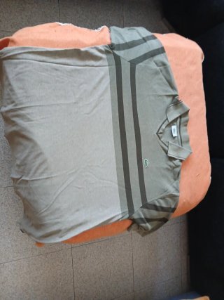 Camiseta Lacoste Talla XL Rayas Verdes