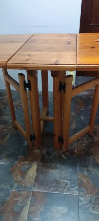 Mesa plegable madera pino a medida