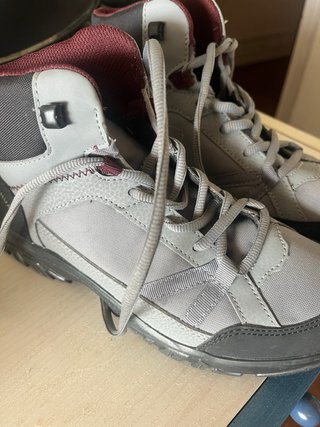 Botas de Nieve Quechua Gris y Rojo