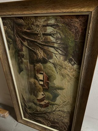 Cuadro Óleo Original Paisaje Rústico
