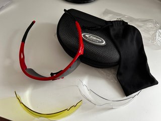 Gafas Ciclismo GES Rojas + 2 Lentes + Funda