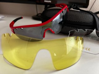 Gafas Ciclismo GES Rojas + 2 Lentes + Funda