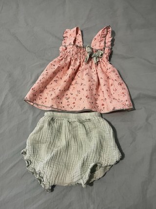 Conjunto bebé niña vestido y braguita