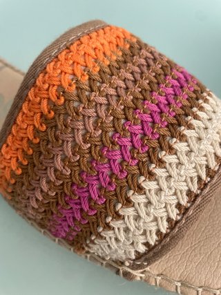 Alpargatas Vidorreta Naranja marron beige y Rosa