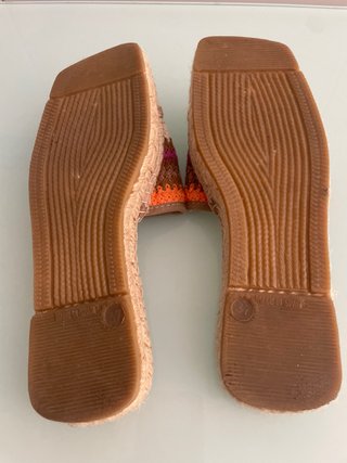 Alpargatas Vidorreta Naranja marron beige y Rosa