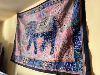 Tapiz patchwork indio de pared elefante 150x108cm