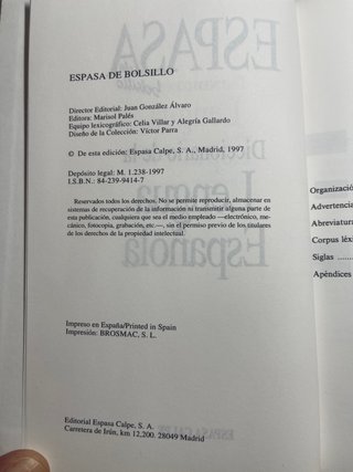 Diccionario de la lengua española ESPASA