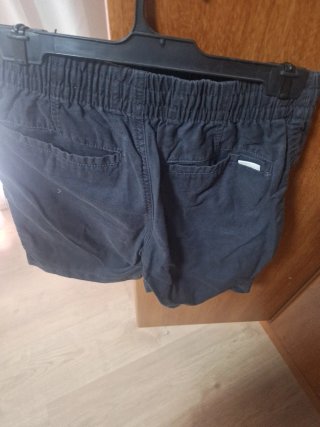Pantalón corto lino chico azul T.XS