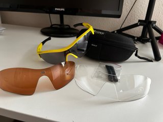 Gafas Ciclismo Force Amarillas + 2 Lentes + Funda