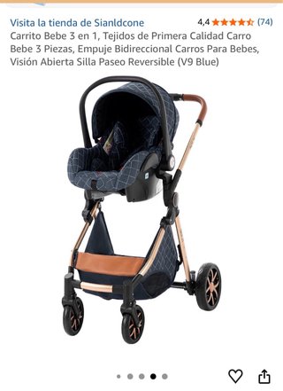 Carrito Bebe 3 en 1 Sianldcone V9 Blue