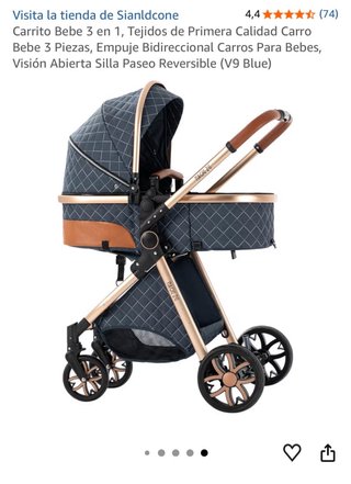 Carrito Bebe 3 en 1 Sianldcone V9 Blue