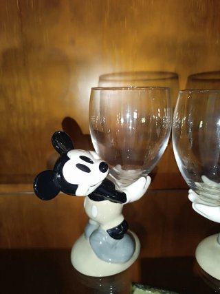 Juego Copas Mickey y Minnie Cerámica Cristal