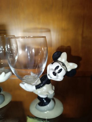 Juego Copas Mickey y Minnie Cerámica Cristal