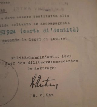 Documenti occupazione tedesca Italia
