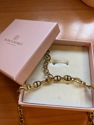 Colgante Blanca Romeo Acero Dorado