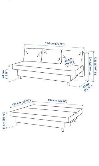Sofá cama IKEA Asarum gris