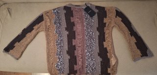 Maglione Pinko Marrone Paillettes Taglia S