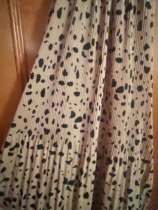 Vestido halter estampado beige y negro