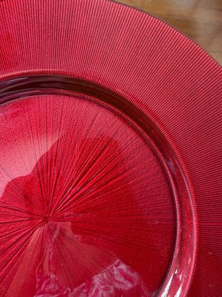 Lote 2 Platos Grandes Servir Rojo y Blanco