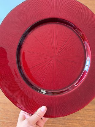 Lote 2 Platos Grandes Servir Rojo y Blanco