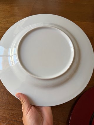 Lote 2 Platos Grandes Servir Rojo y Blanco