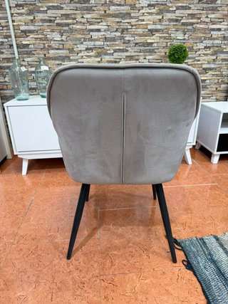 Pack 6 Sillas Terciopelo Gris