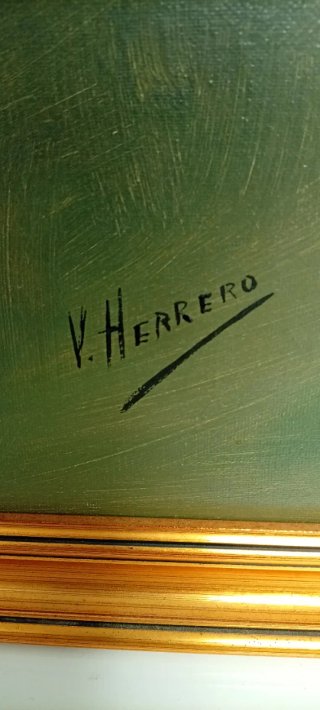 CUADRO EN OLEO SOBRE LIENZO PINTOR V. HERRERO