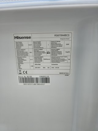Nevera Americana marca HISENSE